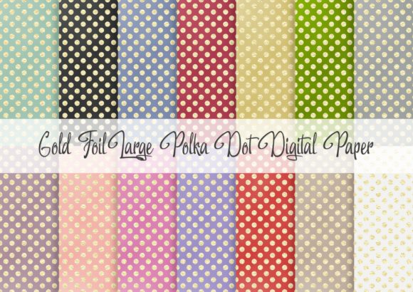 Download Gold Foil Large Polka Dot Digital Paper - Polka dot Collection