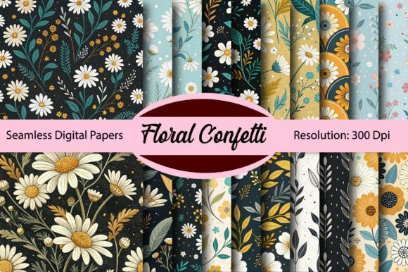 Download FLORAL CONFETTI Seamless Digital Paper - Seamless digital paper Collection