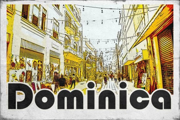 Download Dominica Carribean Retro Poster - Premium Bundle