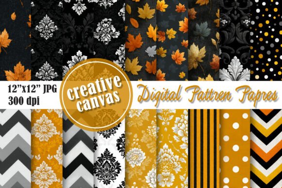 Download Autumn &amp; Polka Dot Digital Paper Bundle - Polka dot Collection