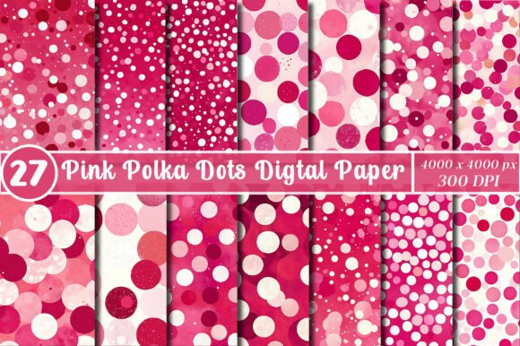 Download Pink Polka Dots Digtal Paper - Polka dot Collection