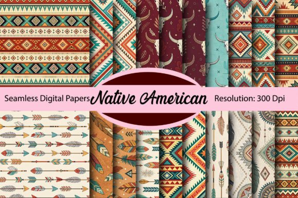 Download Native American Seamless Digital Paper - Seamless digital paper Collection