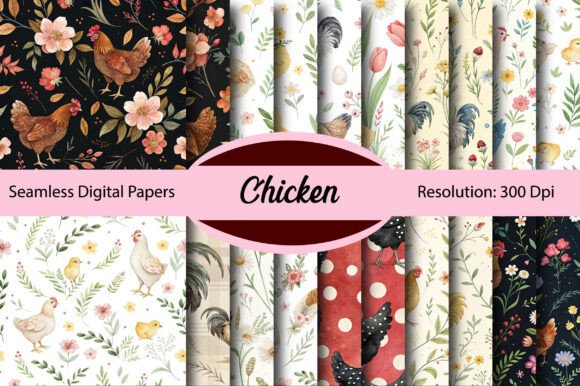 Download Chicken Seamless Digital Paper - Seamless digital paper Collection