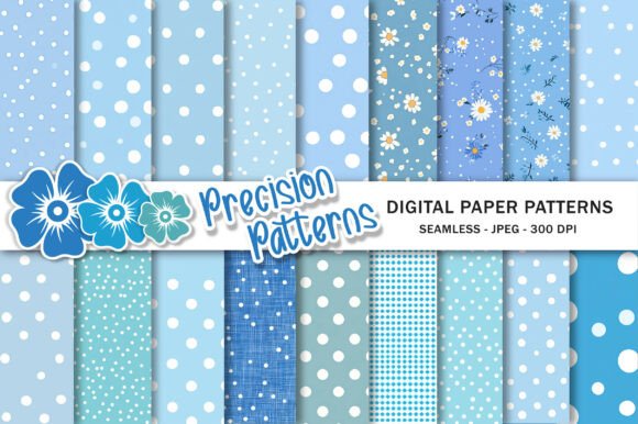 Download Blue Polka Dot Digital Seamless Patterns - Polka dot Collection