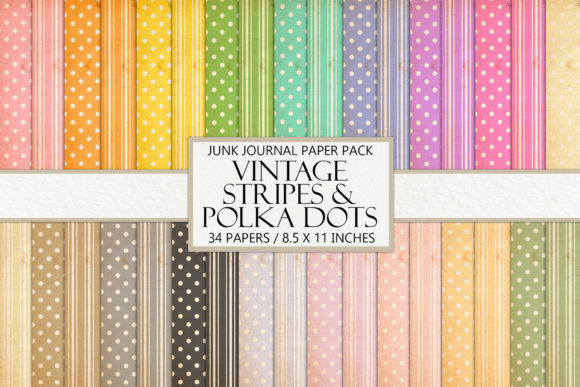 Download Vintage Polka Dots and Ticking Stripes - Polka dot Collection