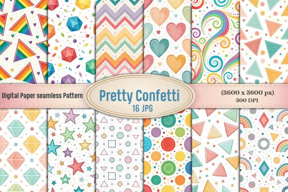 Download Pretty Confetti Seamless Digital Paper - Seamless digital paper Collection