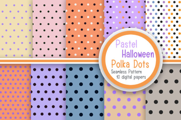 Download Pastel Halloween Polka Dots Pattern - Polka dot Collection