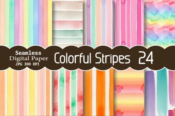 Download Colorful Stripes Seamless Digital Paper - Seamless digital paper Collection