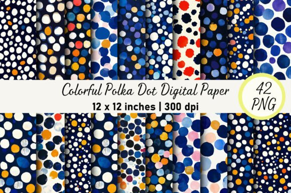 Download Colorful Polka Dot Digital Paper - Polka dot Collection