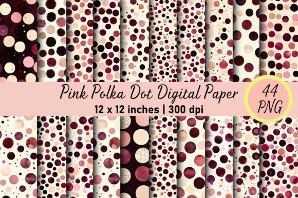 Download Pink Polka Dot Digital Paper - Polka dot Collection