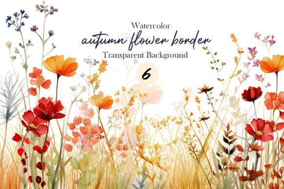 Download Watercolor Fall Autumn Flower Garden Png - Autumn flower Collection
