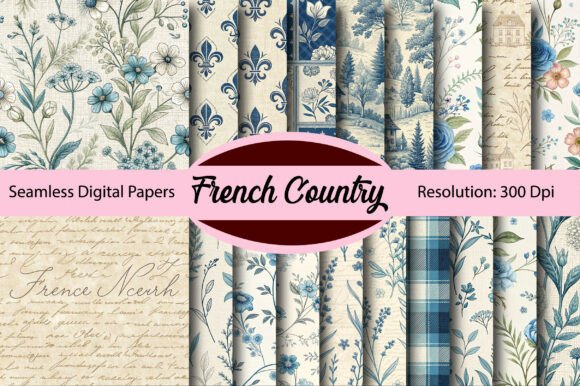 Download French Country Seamless Digital Paper - Seamless digital paper Collection